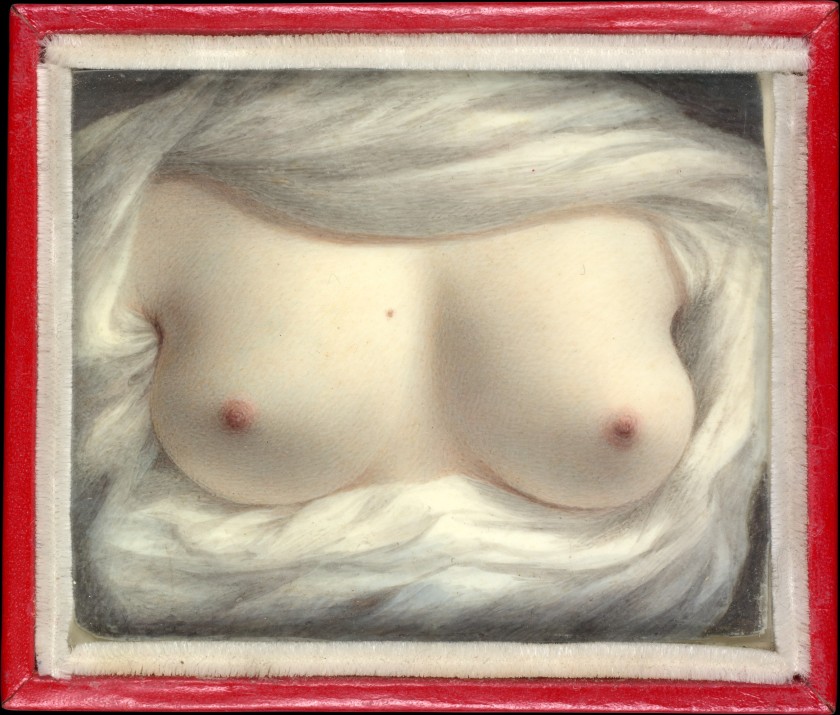 A woman's naked breasts.